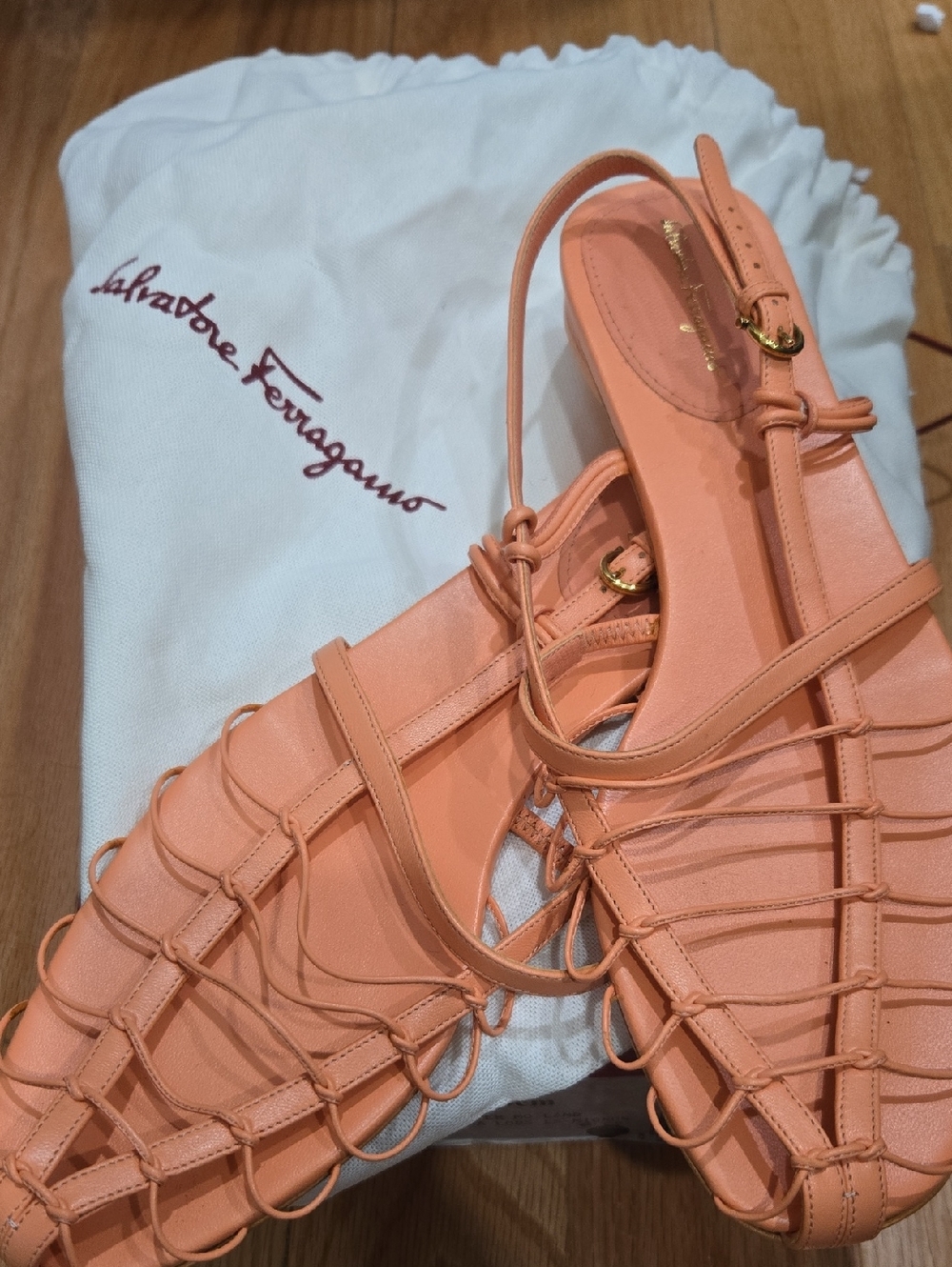 Salvatore Ferragamo Shay 10 Slingback Sandal In Lobster - Size 9 NIB